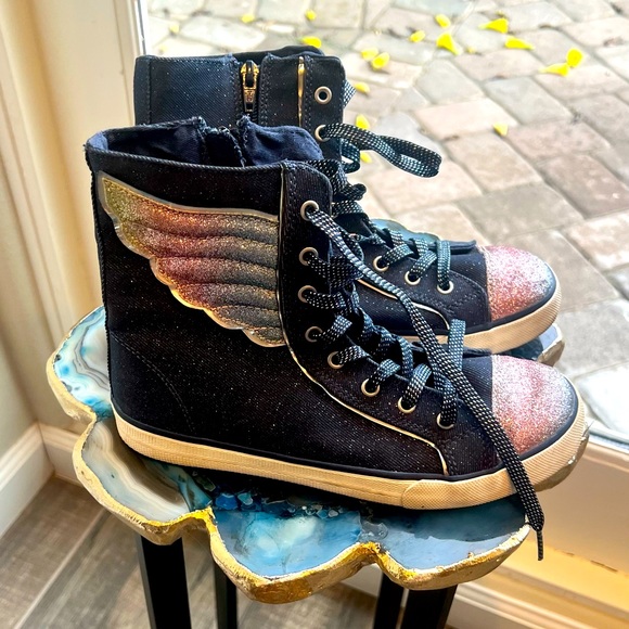 The Children's Place Other - Angel 👼 wing high-top denim tennis shoes for girls Size 4